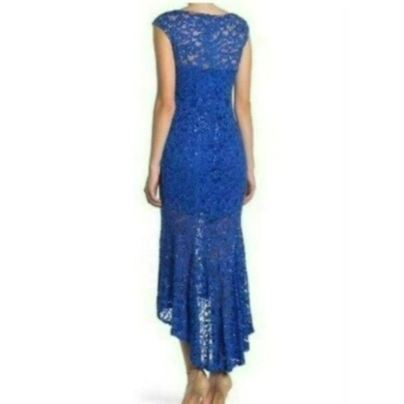 Marina Cap Sleeve Lace Sequin Gown - Picture 7 of 7
